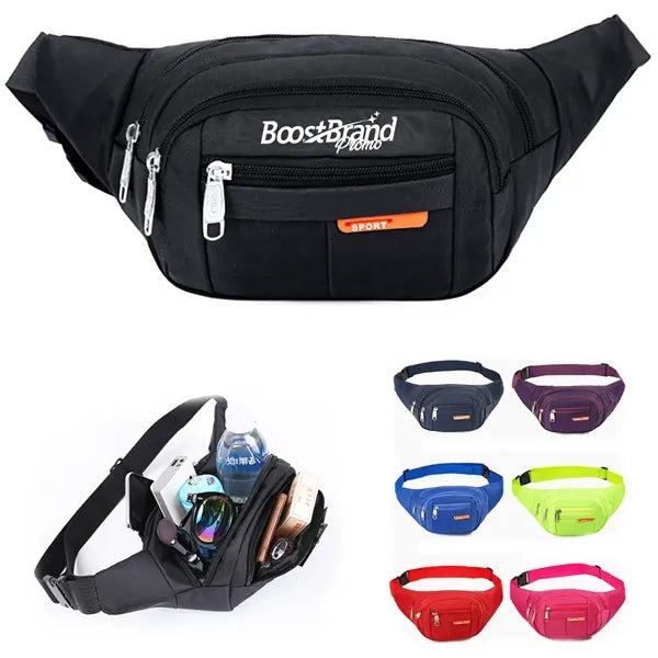 Sports Waist Bag With Multiple Zipper Pockets