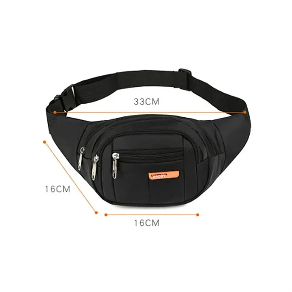 Sports Waist Bag With Multiple Zipper Pockets