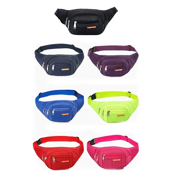 Sports Waist Bag With Multiple Zipper Pockets