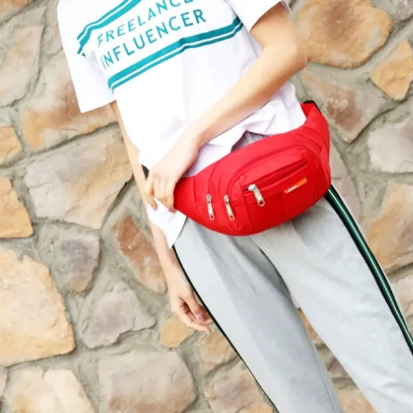 Sports Waist Bag With Multiple Zipper Pockets