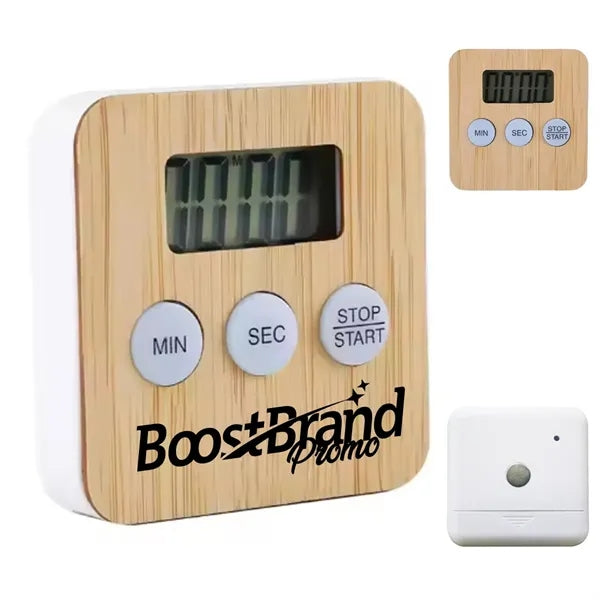 Bamboo Wood Digital Countdown Timer W/ Display