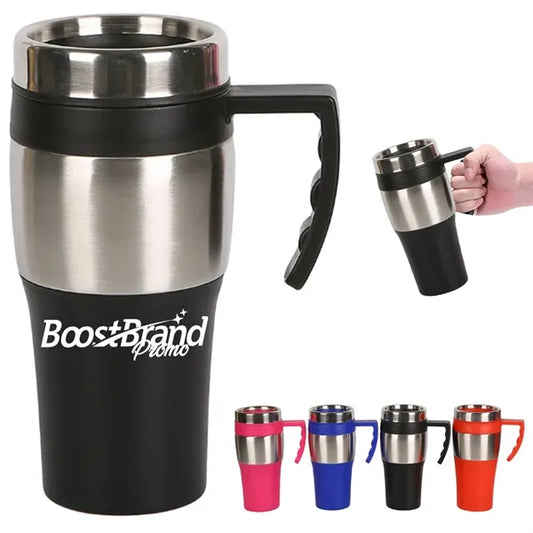 15Oz. Stainless Steel Travel Mug with Handle