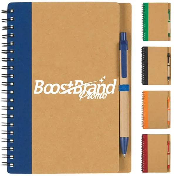 Eco-Friendly Spiral Notebook with Pen