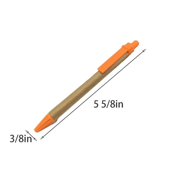 Eco-Friendly Kraft Paper Ballpoint Pen&Plastic Clip