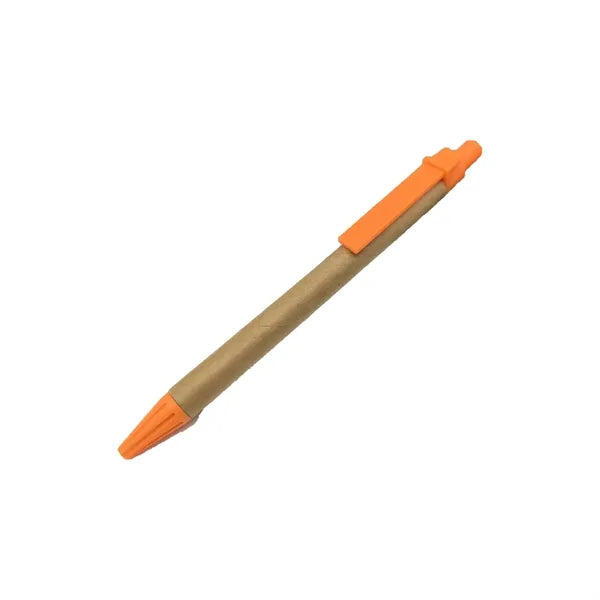 Eco-Friendly Kraft Paper Ballpoint Pen&Plastic Clip