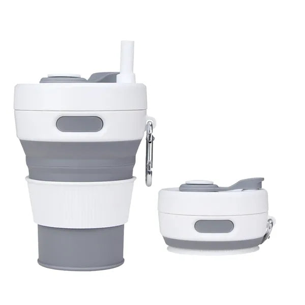 15oz Silicone Foldable Portable Straw Mugs