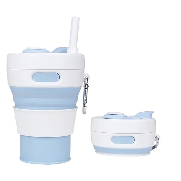 15oz Silicone Foldable Portable Straw Mugs