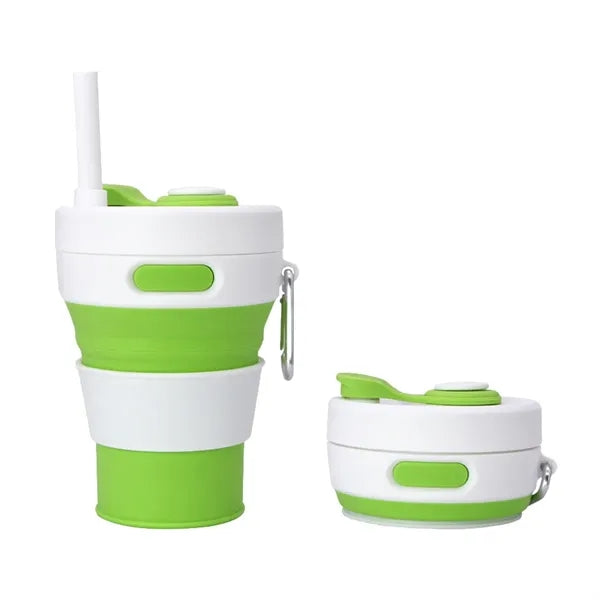15oz Silicone Foldable Portable Straw Mugs