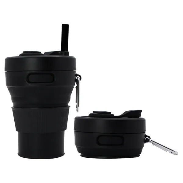15oz Silicone Foldable Portable Straw Mugs
