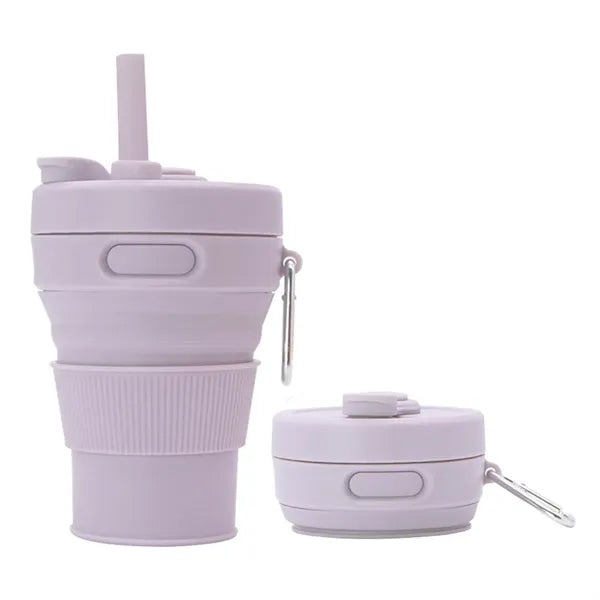 15oz Silicone Foldable Portable Straw Mugs