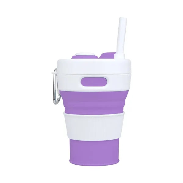 15oz Silicone Foldable Portable Straw Mugs