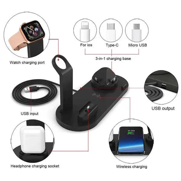 6 in 1 Charging Station for multiple devices