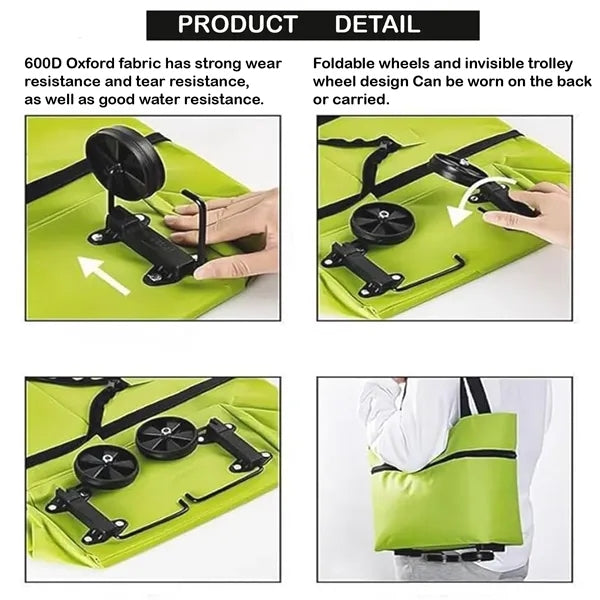 2-in-1 foldable cart with wheels