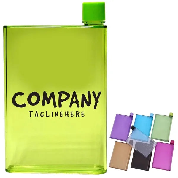 Flat Slim Water Bottle Clear Flask