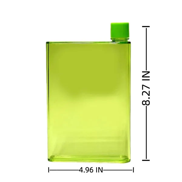 Flat Slim Water Bottle Clear Flask
