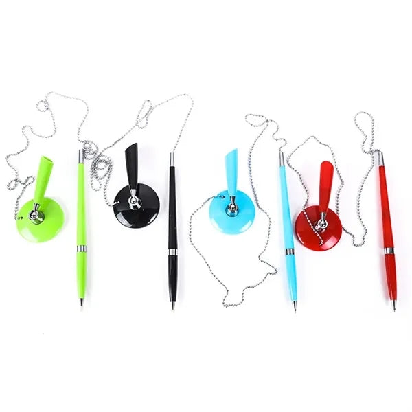 Secure Desktop Countertop Ballpoint Pen with Metal Chain