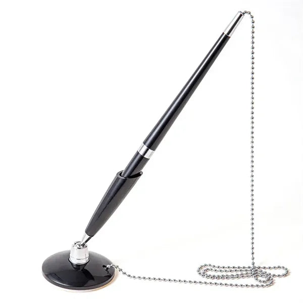 Secure Desktop Countertop Ballpoint Pen with Metal Chain