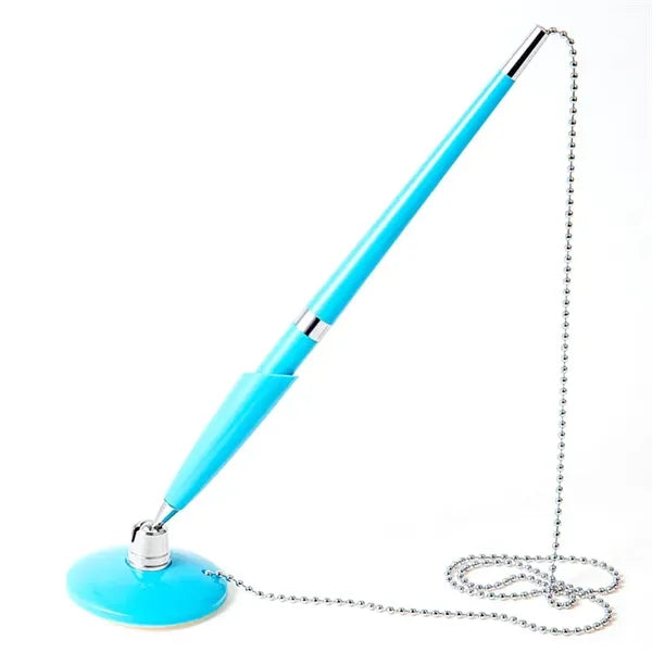 Secure Desktop Countertop Ballpoint Pen with Metal Chain