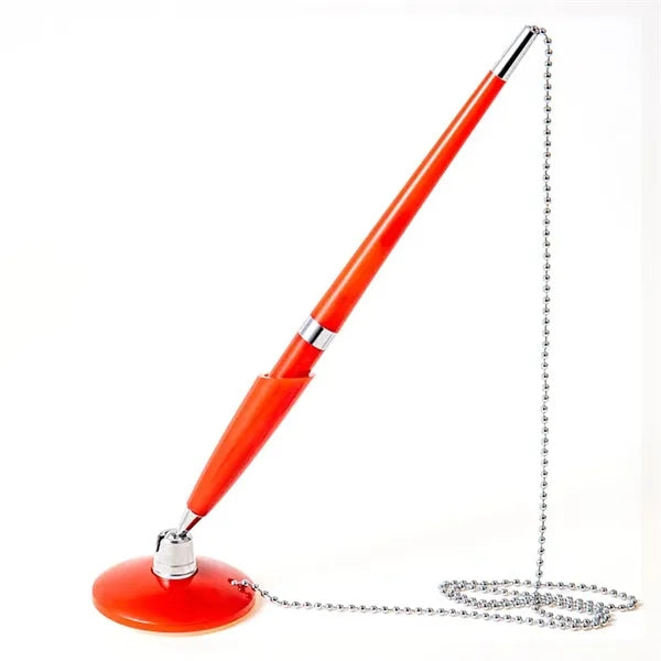 Secure Desktop Countertop Ballpoint Pen with Metal Chain