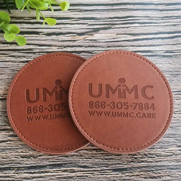 4" Round Leather Coasters