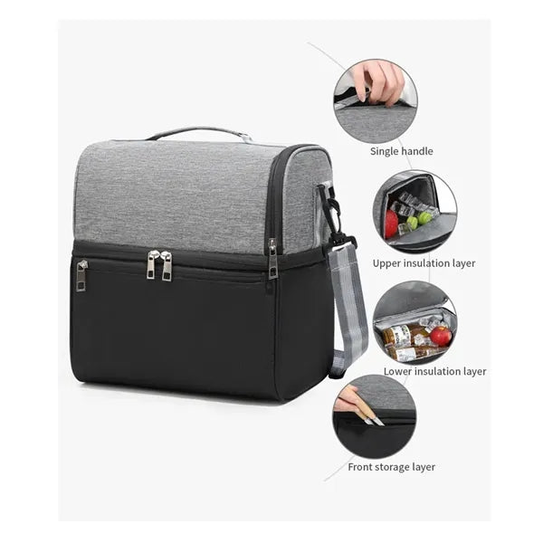 Double Layer Ice Pack Insulated Bento Bag