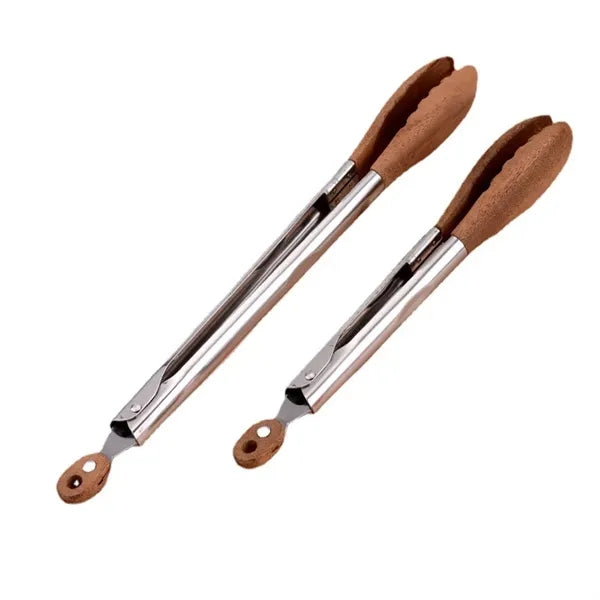 Stainless Steel BBQ Tongs with Walnut Handle
