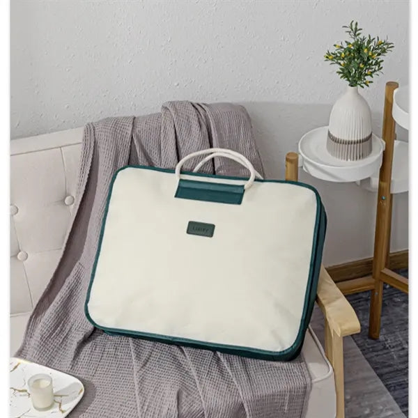Non-Woven Round Corner Double Zipper Storage Bag with Handle