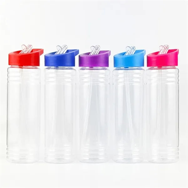 24oz Plastic bottle W/ straw