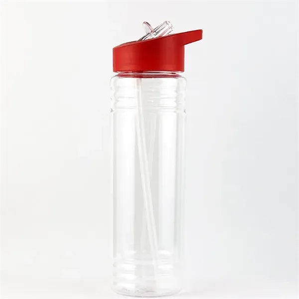24oz Plastic bottle W/ straw
