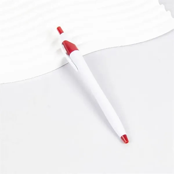 Push-action colored plastic ballpoint pens
