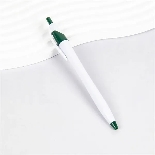 Push-action colored plastic ballpoint pens