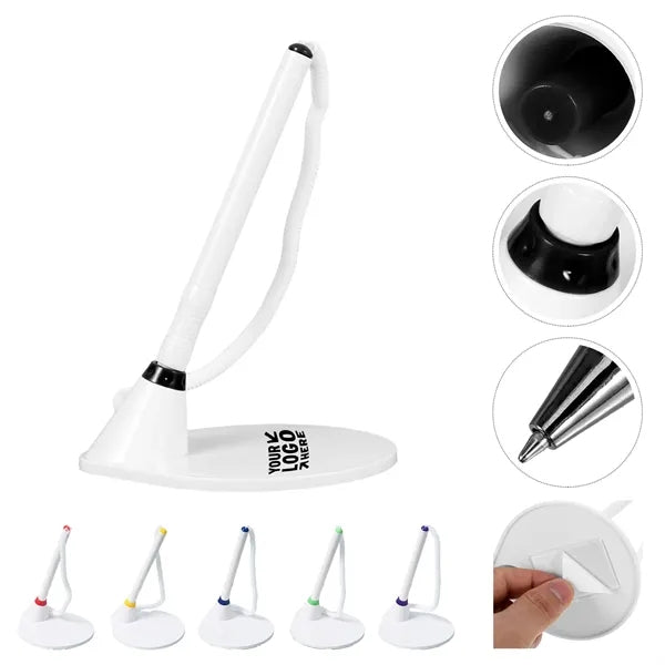 Plastic Counter Pen w/ Adhesive Base & Secure Cord