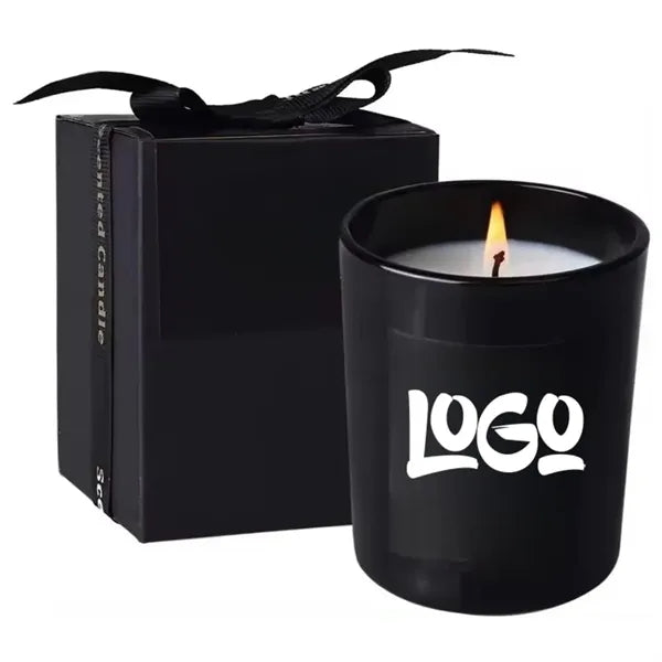 Black glass scented candle