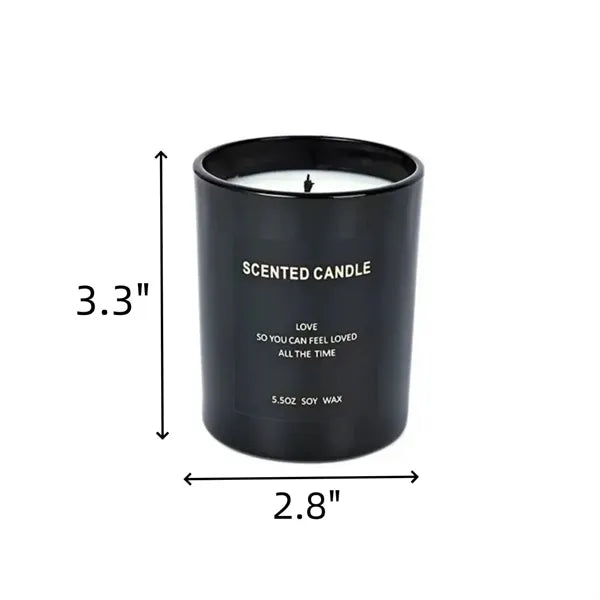 Black glass scented candle