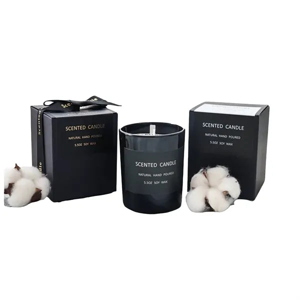 Black glass scented candle