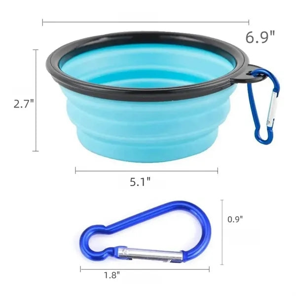 34oz Portable Silicone Foldable Pet Bowll