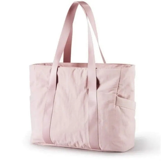 Pink Large Tote Bag for Women with Zipper Dance Yoga