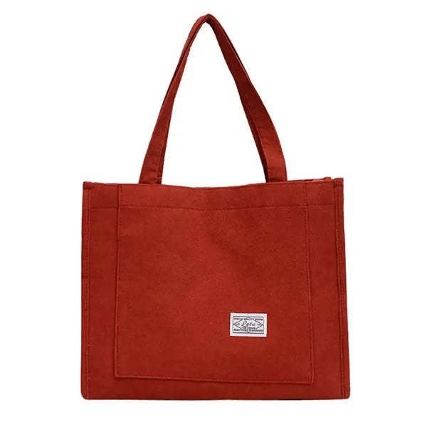 Corduroy Crossbody Tote Bag