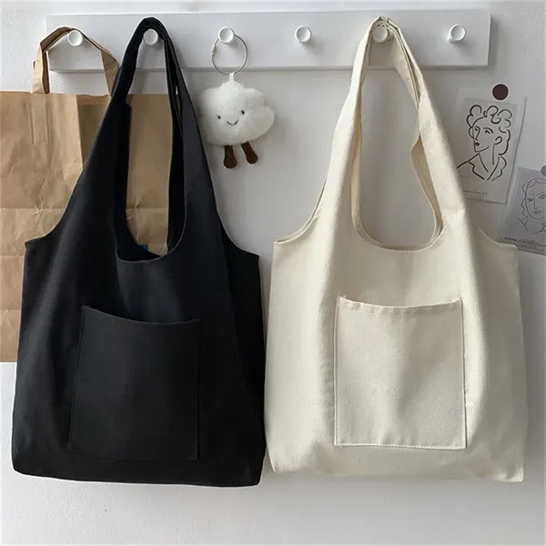 Plain Canvas Tote Bag for Women