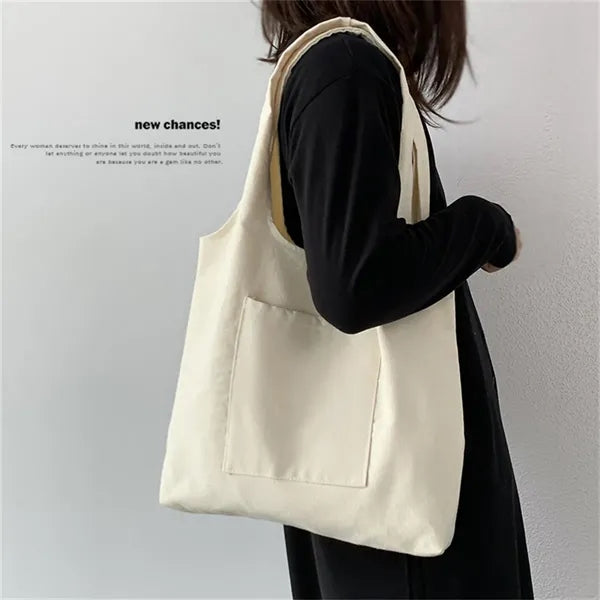 Plain Canvas Tote Bag for Women