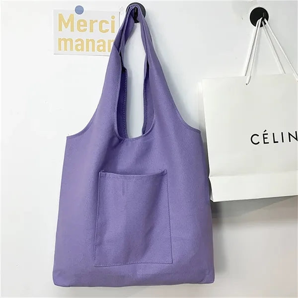 Plain Canvas Tote Bag for Women