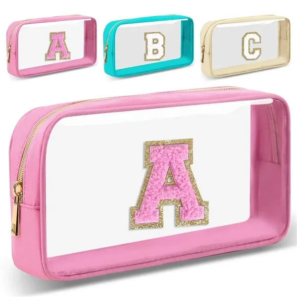 Small Clear Personalized Initial Makeup Bag