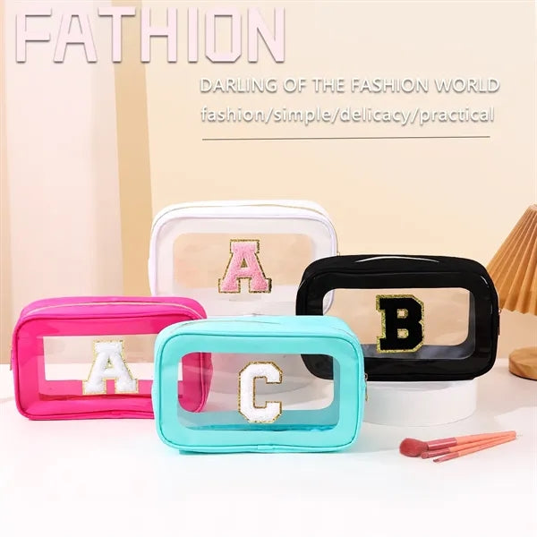 Small Clear Personalized Initial Makeup Bag