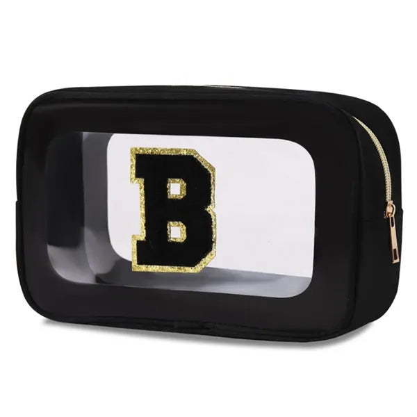 Small Clear Personalized Initial Makeup Bag