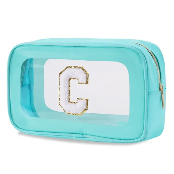 Small Clear Personalized Initial Makeup Bag