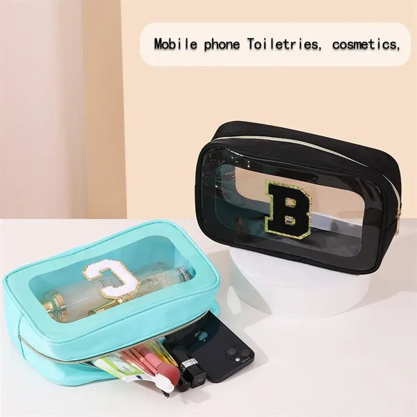 Small Clear Personalized Initial Makeup Bag