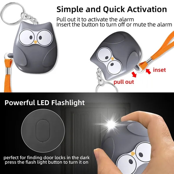 Owl-Shaped Personal Safe Alarm
