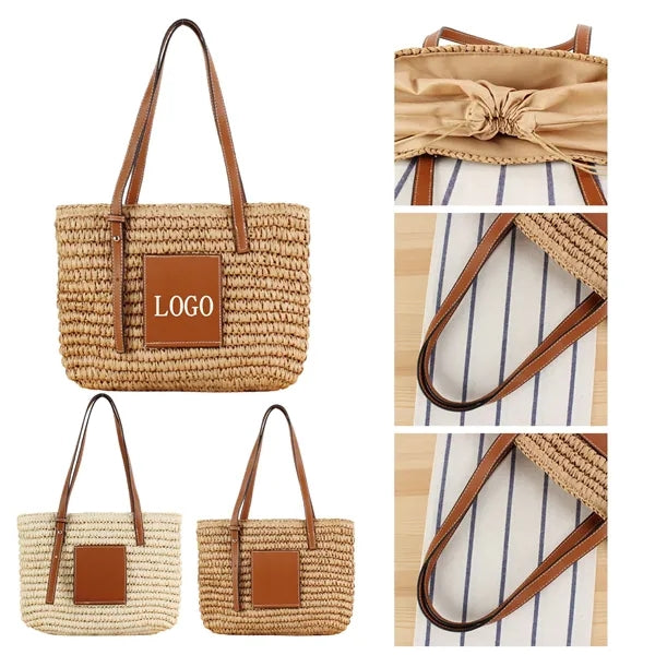 Spacious Temperament Woven Shoulder Bag