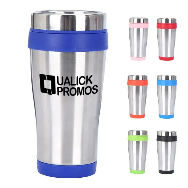 Cupholder Friendly Steel Tumbler with Color Trim - 15 oz