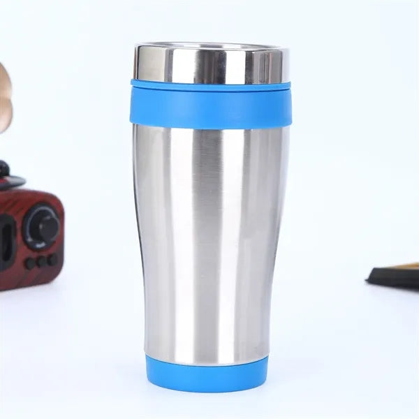 Cupholder Friendly Steel Tumbler with Color Trim - 15 oz